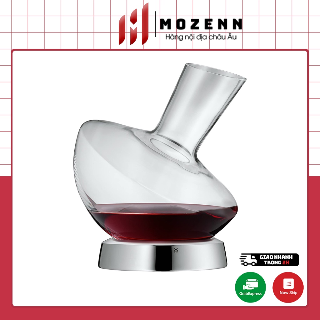 Bình đựng rót rượu vang WMF Weinkaraffe Jette 0,75l kèm đế trong suốt sang trọng [nhập Đức chính hãng]