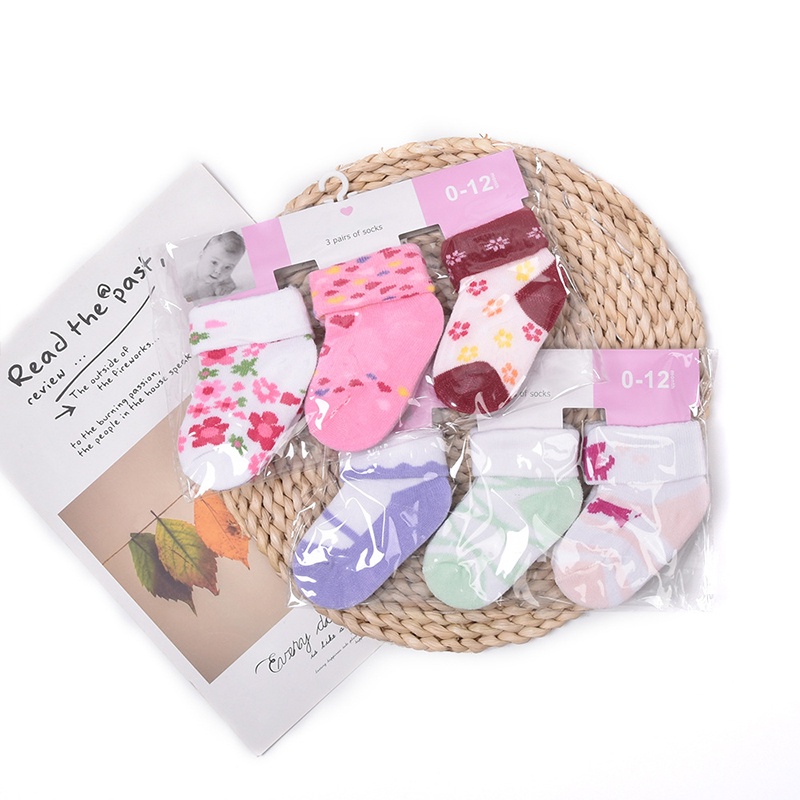 Bộ 3 Đôi Tất Mùa Thu Đông Ấm Áp Dành Cho Trẻ Nhỏ Mới Sinh