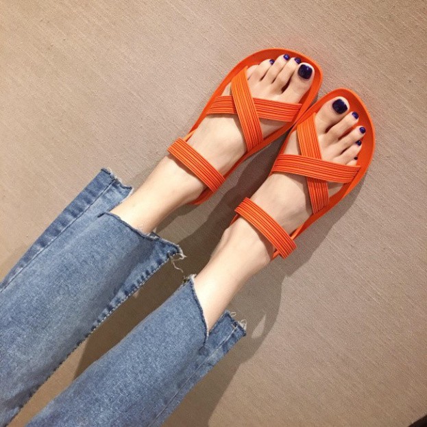 KATE19 Sandal nhựa quai chéo đi mưa thoải mái