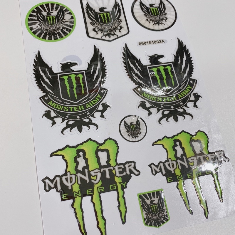 Decal tem dập nổi hình MONSTER cao cấp dán xe máy, ô tô, mũ bảo hiểm chống thấm nước, chống bay màu