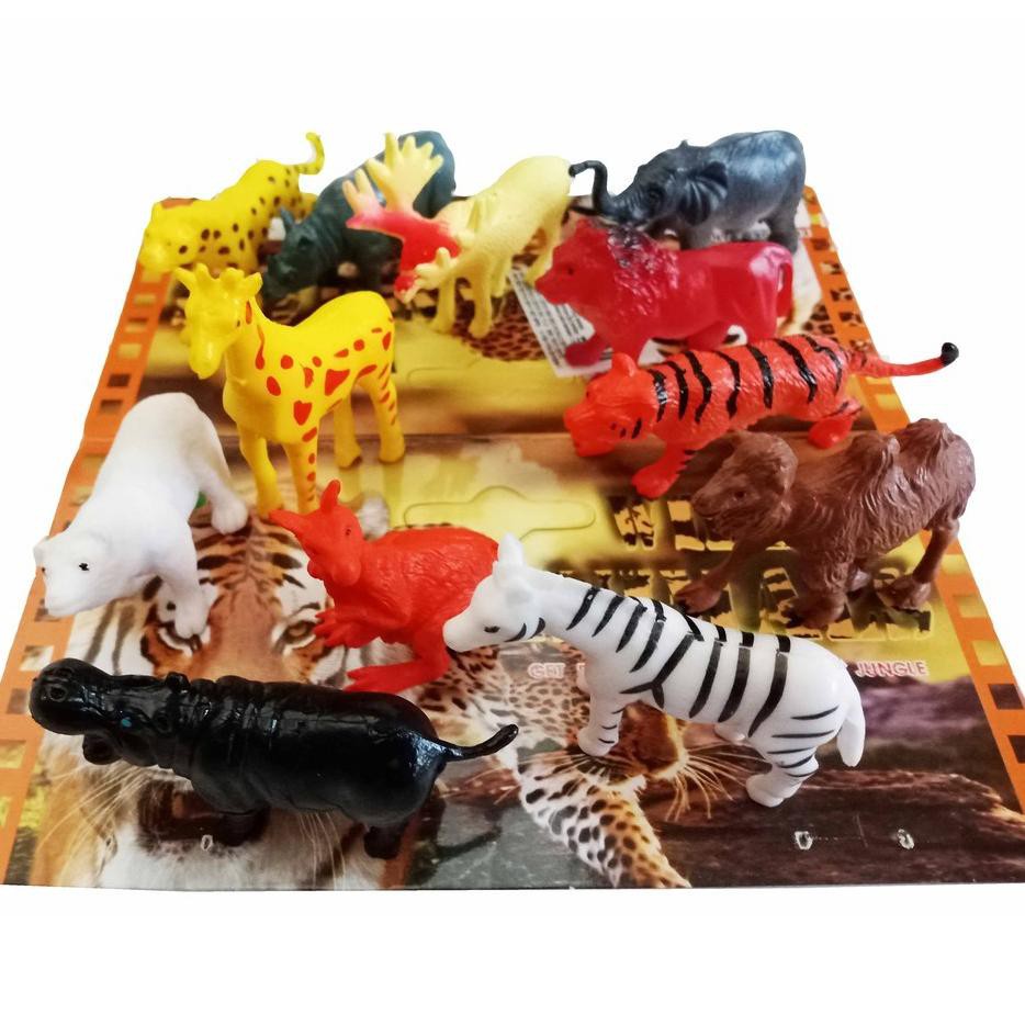 Set 12 Mô Hình Động Vật Hoang Dã Mini Trang Trí