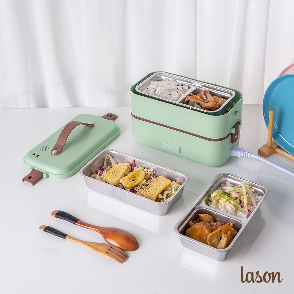 Hộp cơm cắm điện Lason Paris 1600ml, cà men hâm nóng, cặp lồng nấu cơm HC-CD03