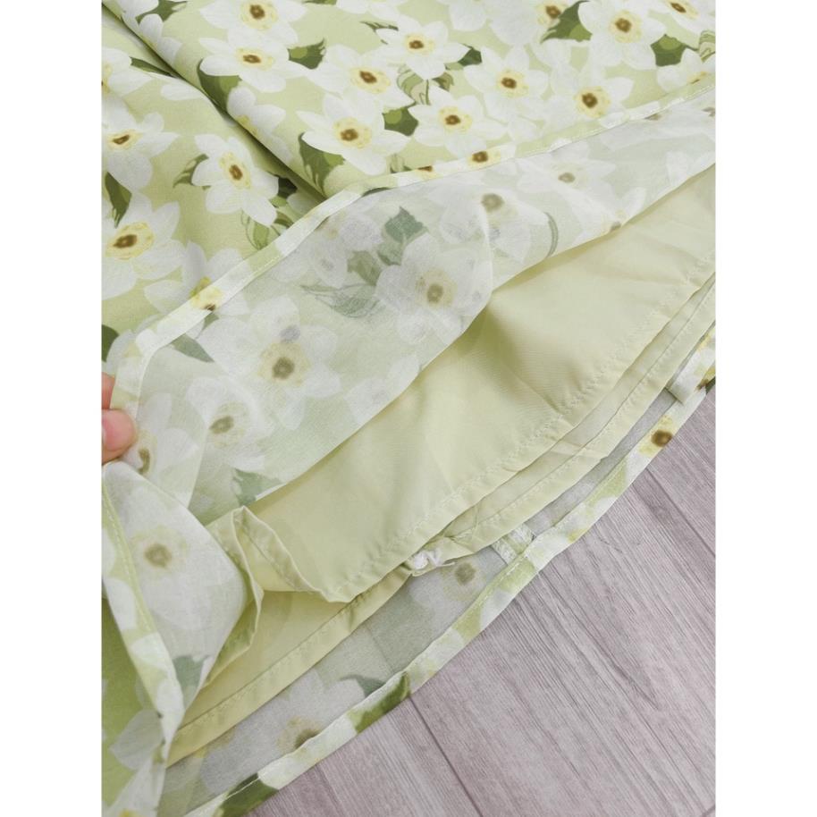 Váy hoa nhí, đầm hoa trễ vai xòe tiểu thư hàng thiết kế cao cấp