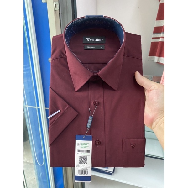 Sơ mi việt tiến ngắn tay lai bầu bambo phom regular giá 415k còn 350k