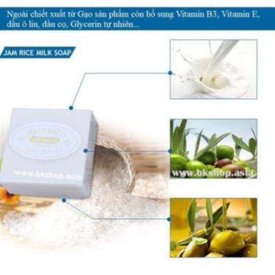 Xà Phòng Cám Gạo ⚜️FREESHIP⚜️ Xà Phòng Trắng Da Thái Lan Jam Rice Milk Soap [Dưỡng Da] | BigBuy360 - bigbuy360.vn