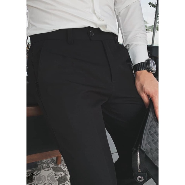 Quần Tây Nam Xanh Than Chất Vải Mềm Mịn Ít Bám Bụi Phong Cách Công Sở