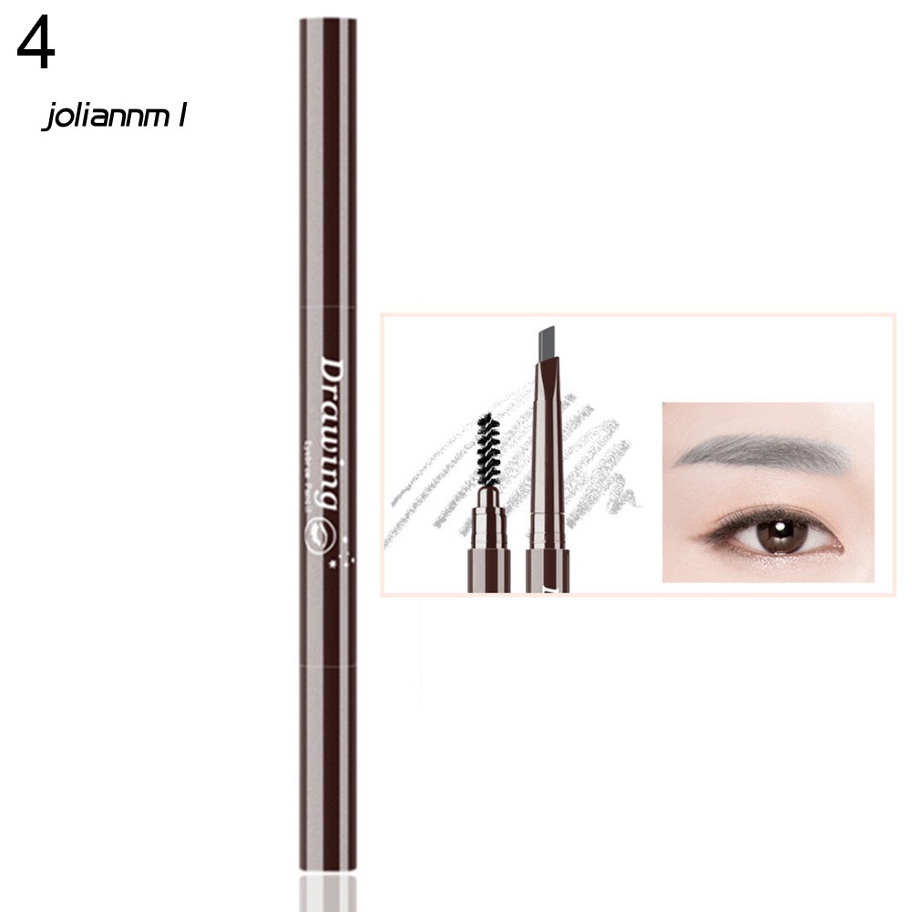 [Hàng mới về] Bút kẻ lông mày dạng xoay tự động chống nhòe thiết kế 2 đầu tích hợp cọ chuốt tiện dụng | BigBuy360 - bigbuy360.vn