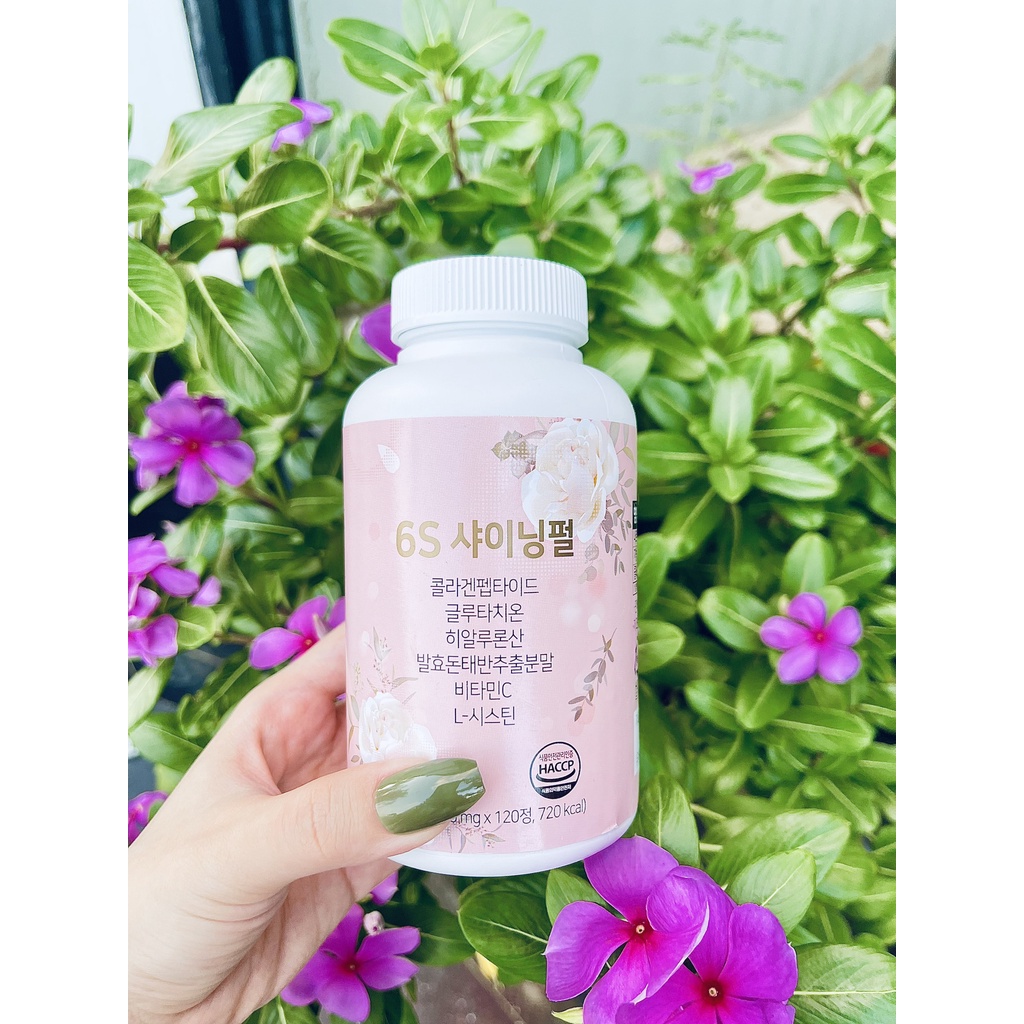 Kẹo Ngậm Trắng Da - Hủy Nám 6S Shining Pearl Chuẩn Nội Địa Hàn Quốc!! Vị Đào Cực Thơm Ngon!!