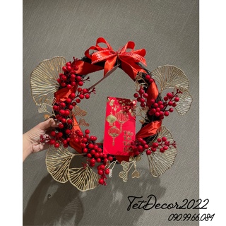 🌷vòng hoa đào đông kết hoàn chỉnh - ship hỏa tốc tphcm🌷