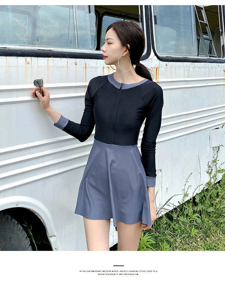 Đồ Bơi Một Mảnh Dài Tay Phong Cách Hàn Quốc 2021 Cho Nữ | BigBuy360 - bigbuy360.vn