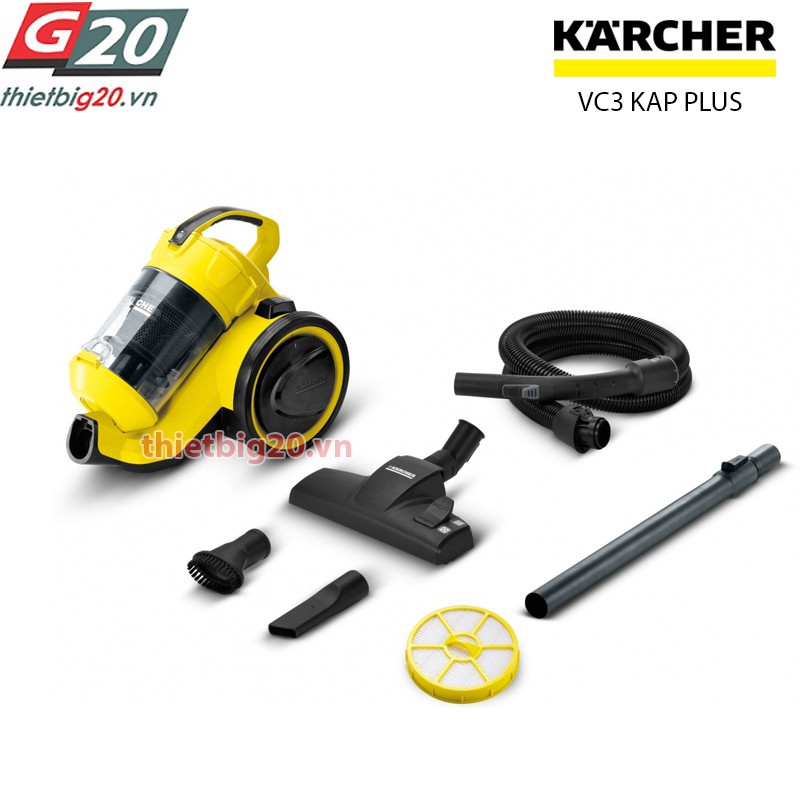 MÁY HÚT BỤI GIA ĐÌNH KARCHER VC3 PLUS KAP (KHÔNG TÚI LỌC)