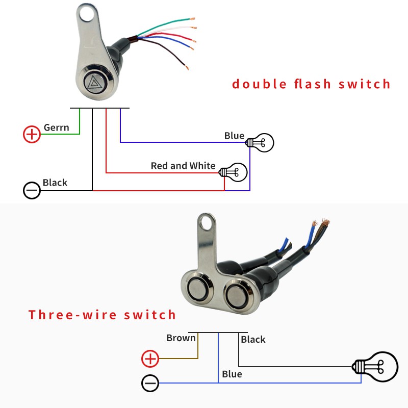 Công tắc TẮT-MỞ kim loại chống thấm nước cho đèn pha xe máy 12V