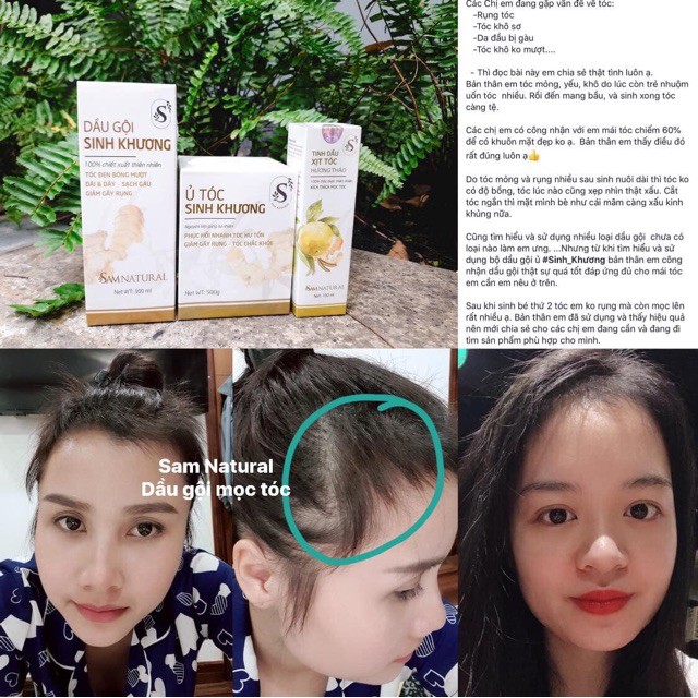 [Hàng sẵn] Combo gội ủ Sinh Khương Sam Natural_Tóc dày chắc khỏe_Dâu Tây MomCare