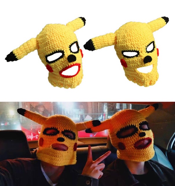 💥SIÊU HOT💥 Mũ len chùm đầu pikachu
