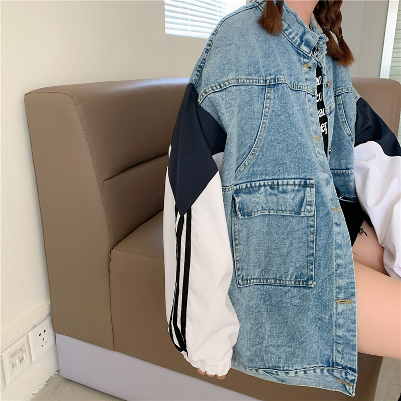 Áo Khoác Denim Nữ Oversize Phong Cách Hàn Quốc