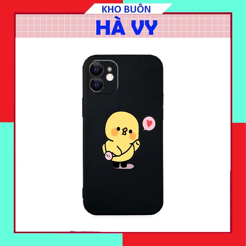 Ốp lưng iphone hình gà con cute cạnh vuông 5/5s/6/6plus/6s/6splus/7/7plus/8/8plus/x/xr/xs/11/12/pro/max/plus/promax