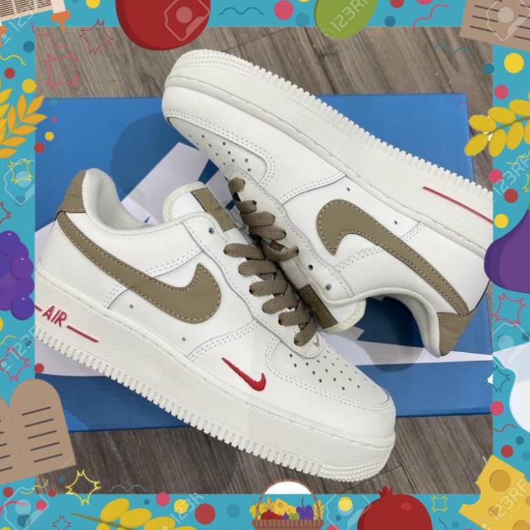Siêu Sale Giày_Nike Nam Nữ, Giày AF1 Low White Brown Gold Hàng Cao Cấp Full Box Bill