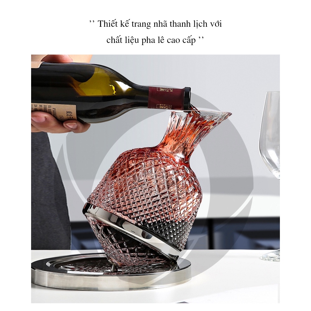 Bình Đựng Rượu, Bình Thở Rượu Vang, Bình Rót Rượu Vang Decanter Pha Lê Quả Dứa Quà Tặng Cao Cấp
