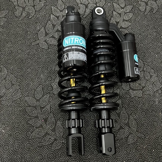 NEW 100% PHUỘC NITRON. Phuộc Sau NITRON Bình Dầu Đen Lò Xo Đen Ty Vàng xe AB AIRBLADE. Độ Nhúng Êm Ái, Đàn Hồi Tốt