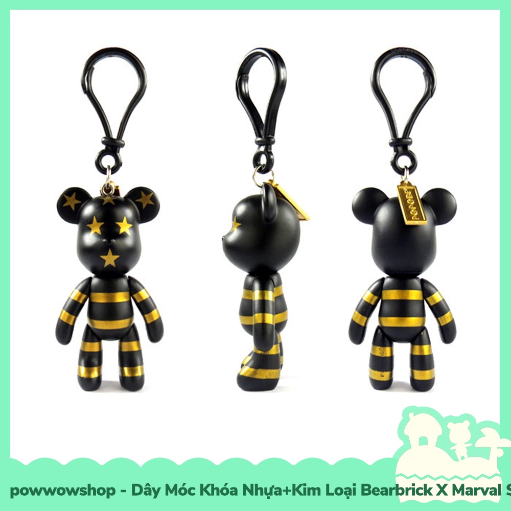 [Sẵn VN - Hỏa Tốc] Dây Móc Khóa Nhựa + Kim Loại Mẫu Bearbric X Superheroes Siêu Anh Hùng Marve