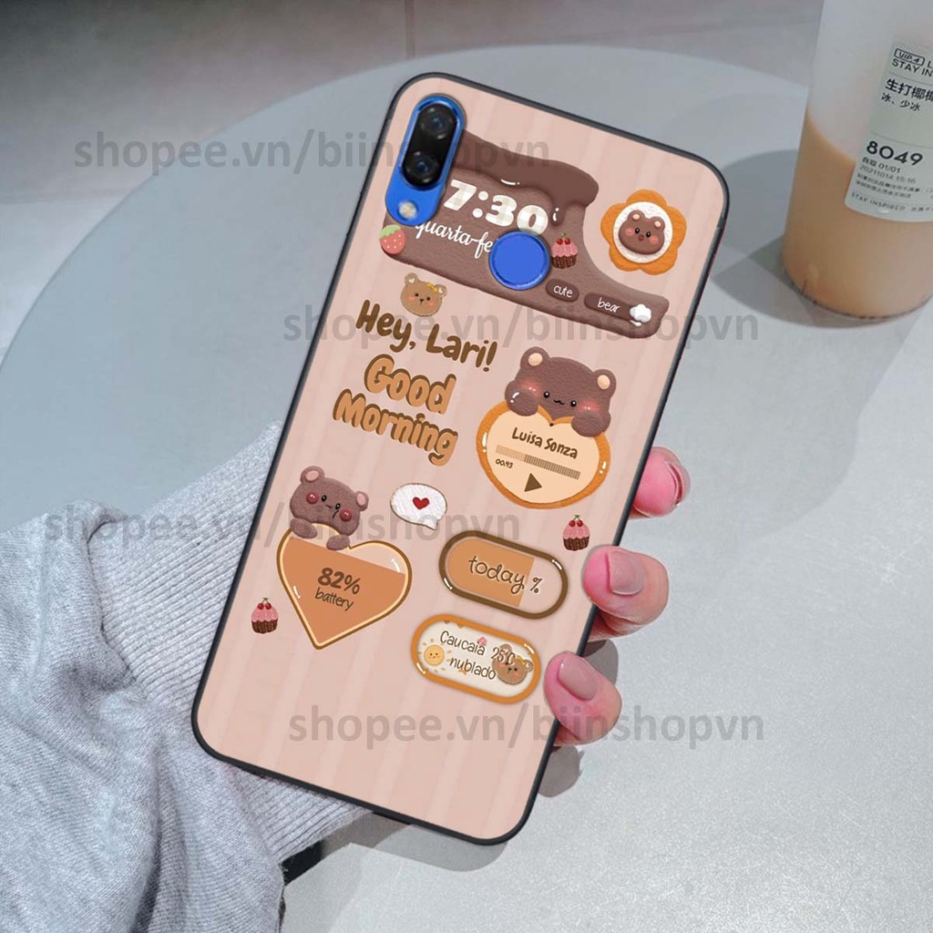 Ốp Huawei Nova 3 / Nova 3i in 3D icon gấu nổi siêu xinh, siêu đáng yêu, cá tính phong cách