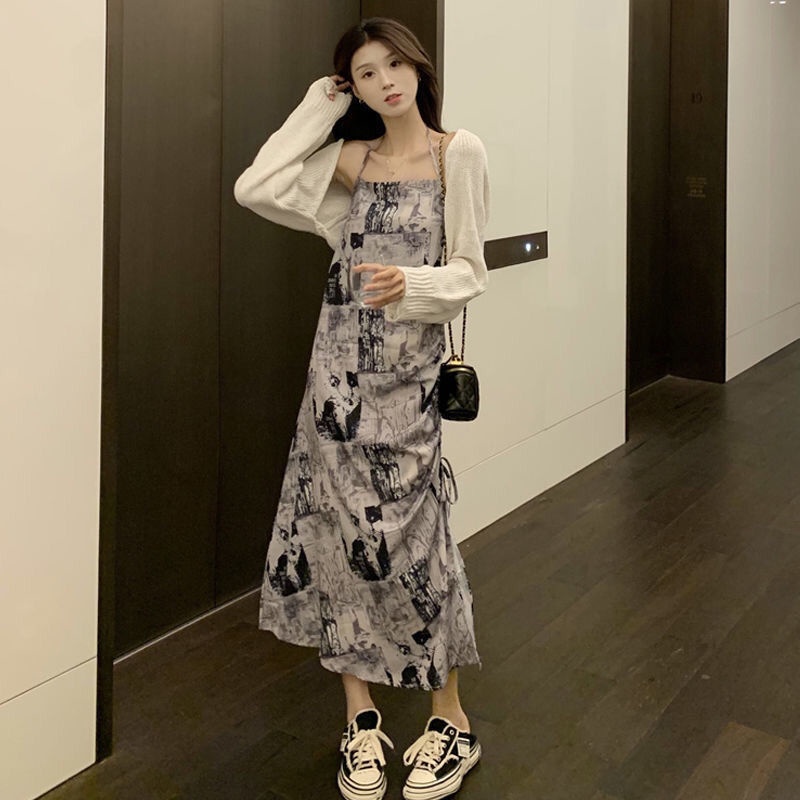 Đầm Dây Rút Hở Lưng Phong Cách Cổ Điển Thiết Kế Mới Size s 2022 Cho Nữ