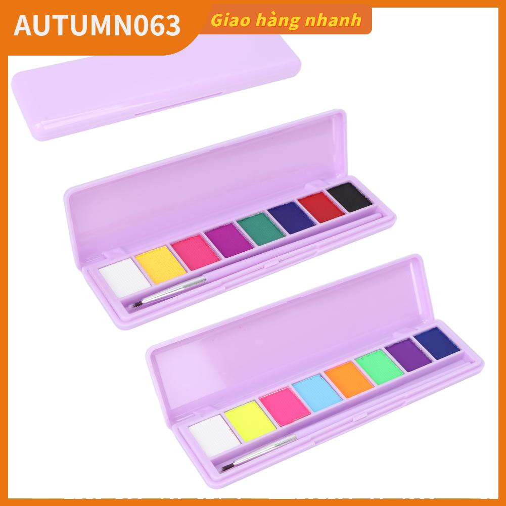 [Hàng mới về] Hộp màu vẽ trang trí mặt/ cơ thể kiêm màu mắt huỳnh quang UV hòa tan trong nước dùng cho tiệc tùng