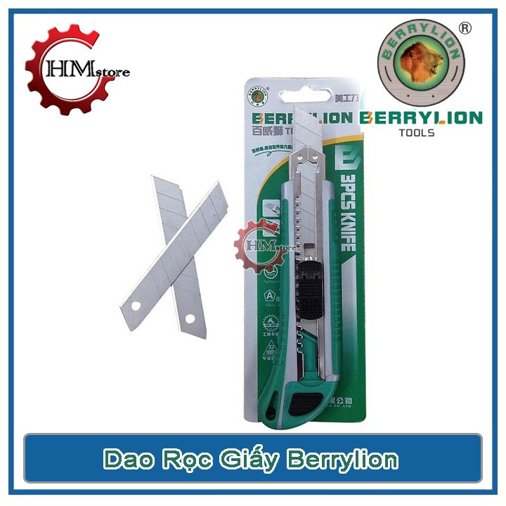 Dao rọc giấy Berrylion 5 Lưỡi - 3 Lưỡi Dao rọc chứa lưỡi đi kèm