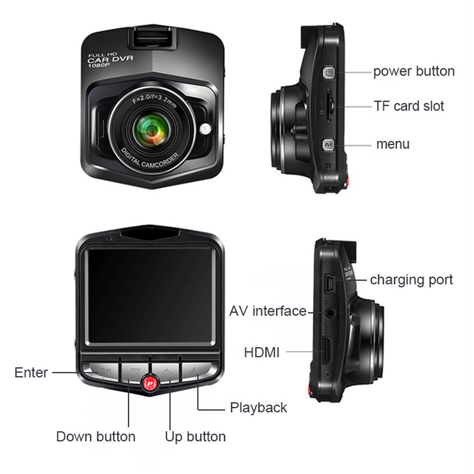 Máy quay hành trình mini cho xe ô tô với độ phân giải Full HD 1080P | BigBuy360 - bigbuy360.vn