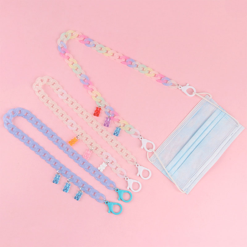 Mặt Nạ 55Cm​ Chuỗi​ Cổ​​ Dây Đeo​ Mặt Nạ​ Dây Đeo Mặt Nạ Giữ Mặt Nạ​ Dụng Cụ Mở Rộng Mặt Nạ Chống Thất Lạc​ Với Gấu