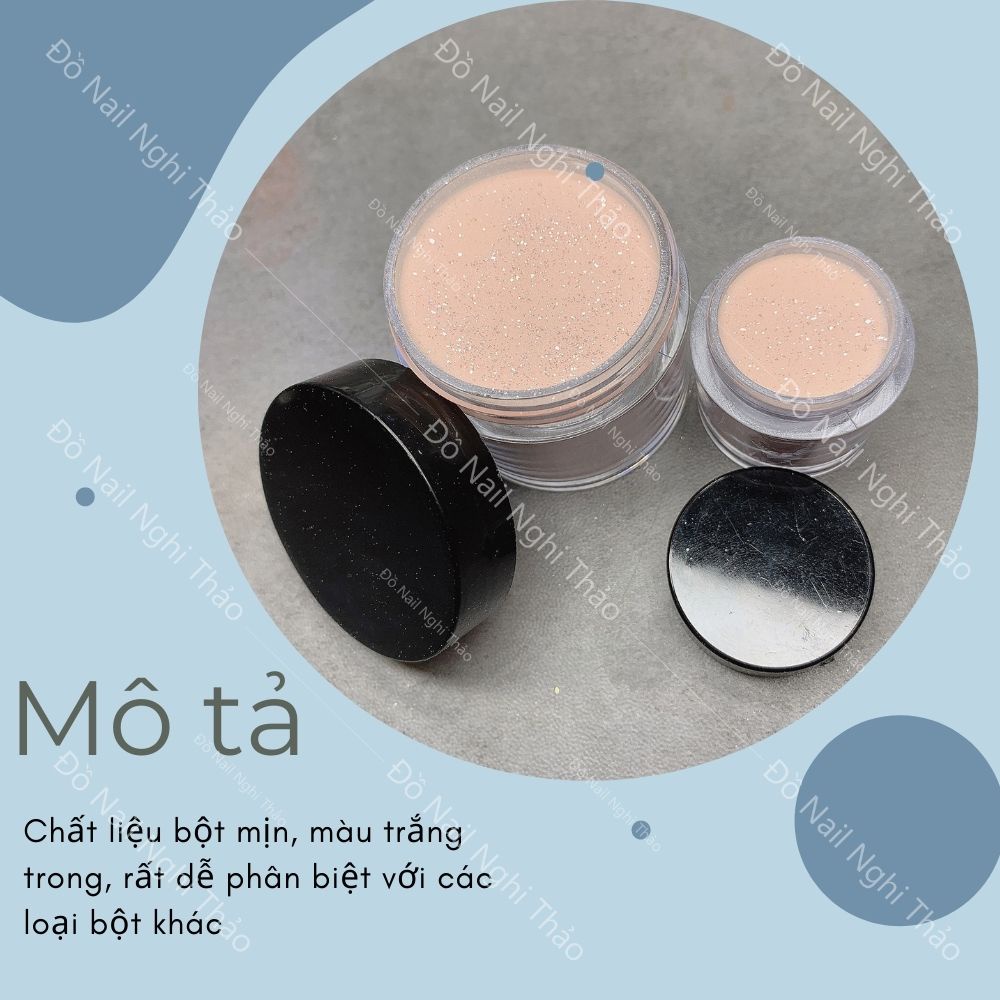 Bột nail đắp móng mỹ trắng clear ombre nature loại hũ 100g