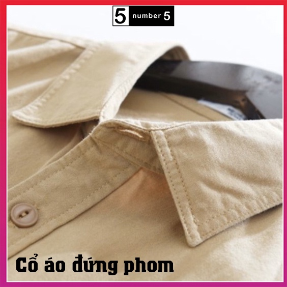 Áo Sơ Mi Basic 2 Túi Ngực Chất Kaki Cao Cấp, Áo Sơ Mi Nam Nữ Cực Đẹp