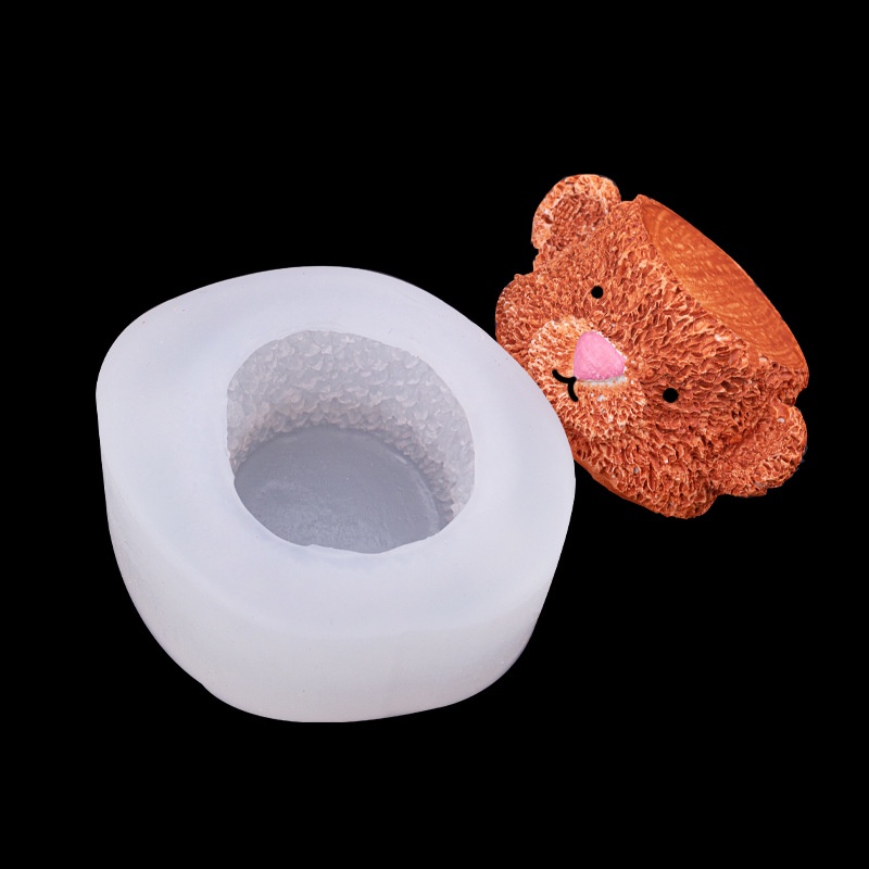 Khuôn Làm Bánh Chất Liệu Silicone Hình Đầu Gấu Dễ Thương