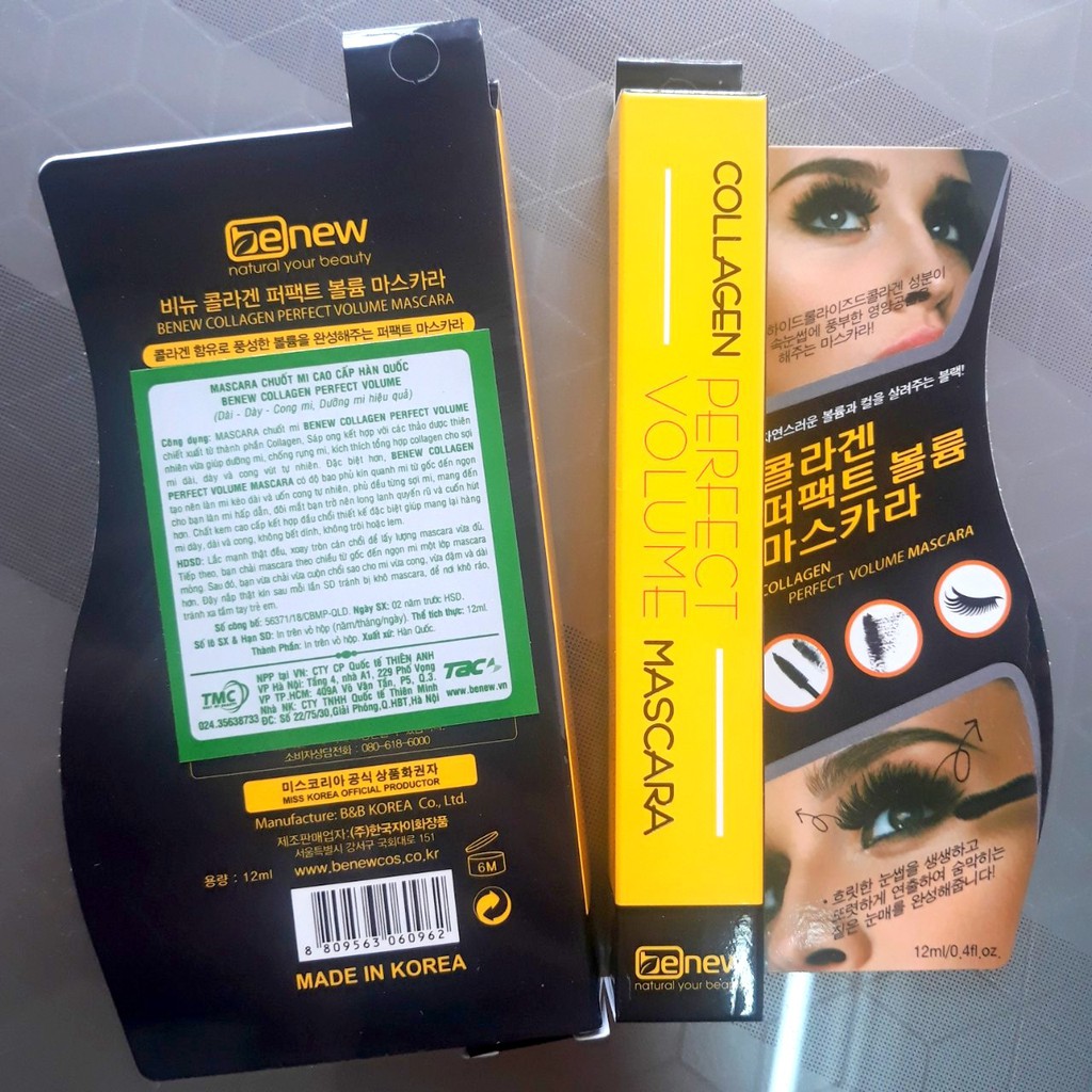 [ Chính Hãng] Chuốt Mi Collagen Dưỡng Cong, Dày Mi, Không Lem Trôi BENEW MASCARA COLLAGEN PERFECT VOLUME | BigBuy360 - bigbuy360.vn