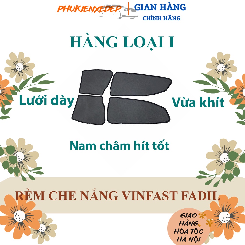 Rèm che nắng ô tô NAM CHÂM theo xe Vinfast Fadil ⚡ HÀNG LOẠI 1 - LƯỚI DÀY ⚡ - Combo 4 tấm chắn nắng - VIỆT NAM SẢN XUẤT
