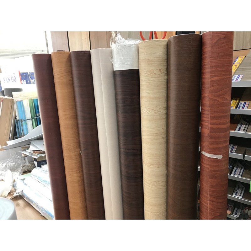 Giấy Dán PVC Vân Gỗ khổ rộng 1,22m
