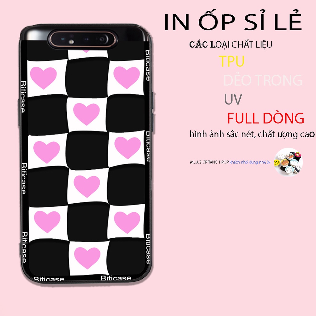 Ốp lưng điện thoại Samsung a80 trái tim , thời trang