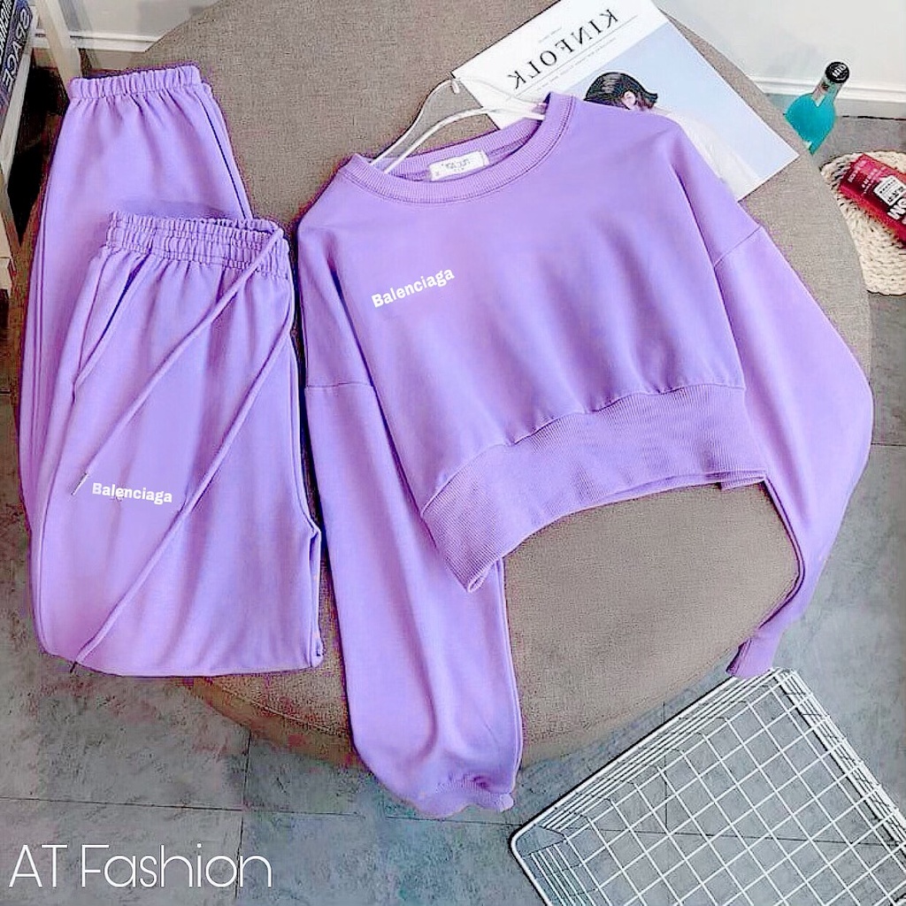 MCBB - 8-24Kg 100% Cotton Mỏng Đồ Bộ Bé Gái Áo Croptop Cho Bé Gái Tay Dài Sweater Quần Dài Jogger Thun Quần Áo Trẻ Em Nữ