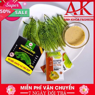 (SaLe Gía Sốc) COMBO 5 Hộp Rong Nho Trường Thọ Hộp 20g Tặng Kèm 1 Bịch Nước Sốt Mè Rang Nhật Bản