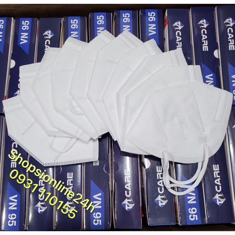 ✅(Hộp 10 cái) Khẩu trang y tế 5 lớp N95 , VN95 TTCare cao cấp Màu Trắng