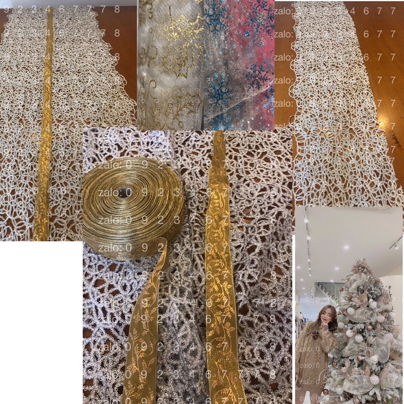 Ruy băng kim tuyến (10met) trang trí noel sự kiện