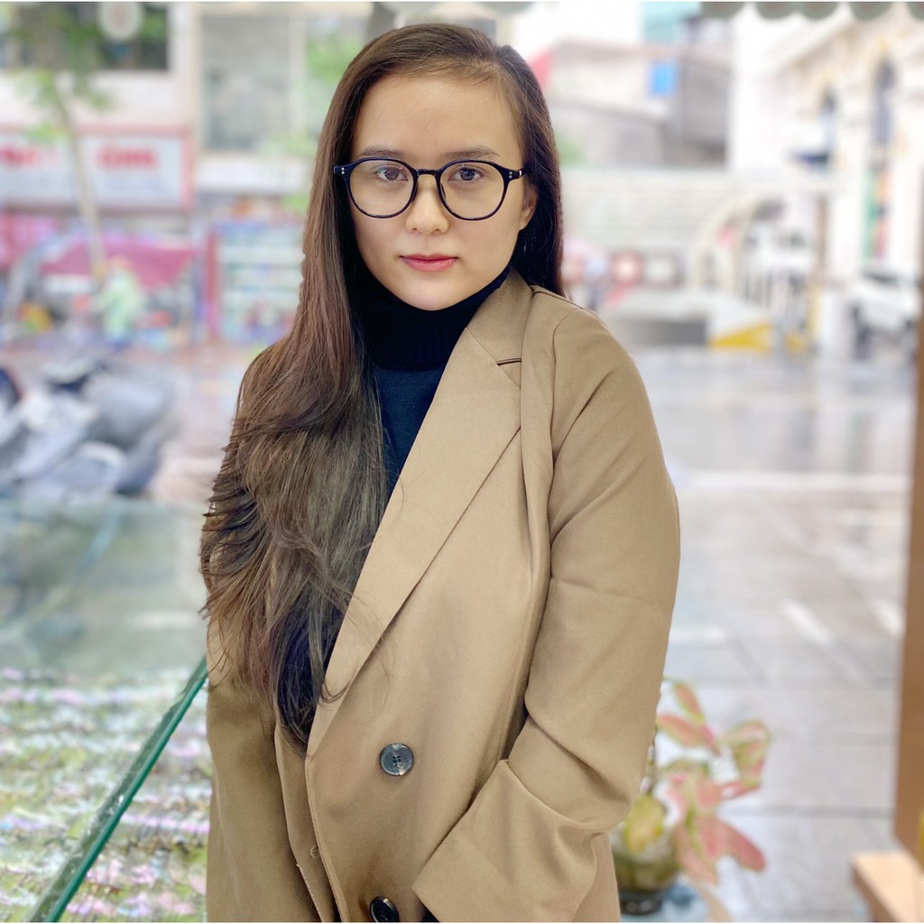 Gọng kính cận nam nữ NHUNG HIẾU nhựa dẻo lõi titan cao cấp dáng tròn