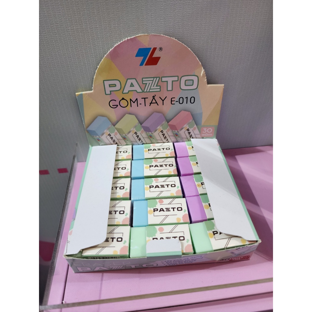 Gôm tẩy Thiên Long E-010, không mùi, dẻo, màu Pastel (Vỉ 1 cục)