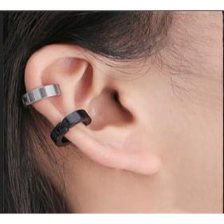 (simple) Khuyên kẹp tai inox bảng dày 0.5 cm unisex không cân bấm lỗ ( 1 chiếc )