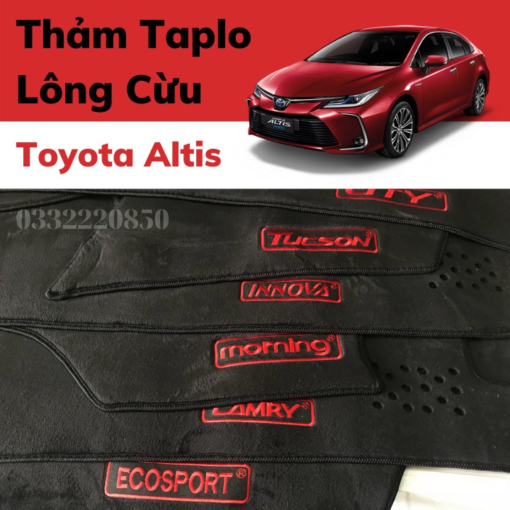 Toyota Altis .Thảm Taplo Nhung Lông Cừu Siêu Mịn Cao Cấp Dùng Để Bảo Vệ Xe