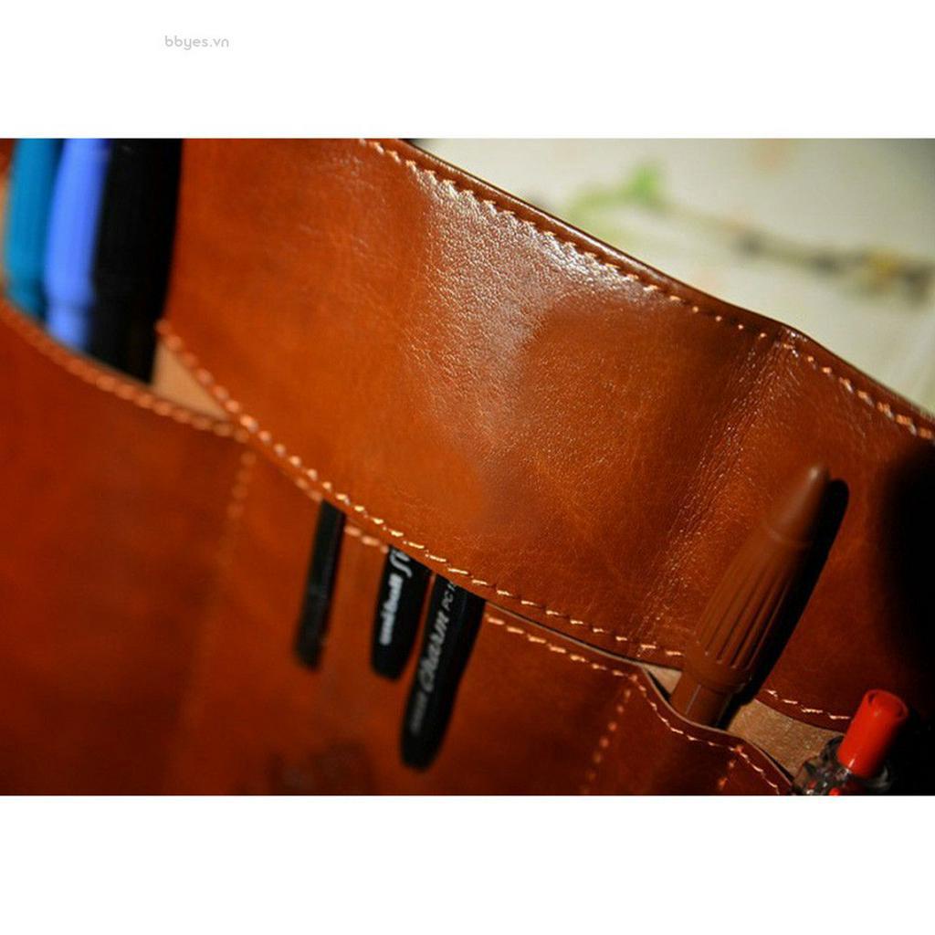 Túi văn phòng phẩm bằng da PU phong cách retro