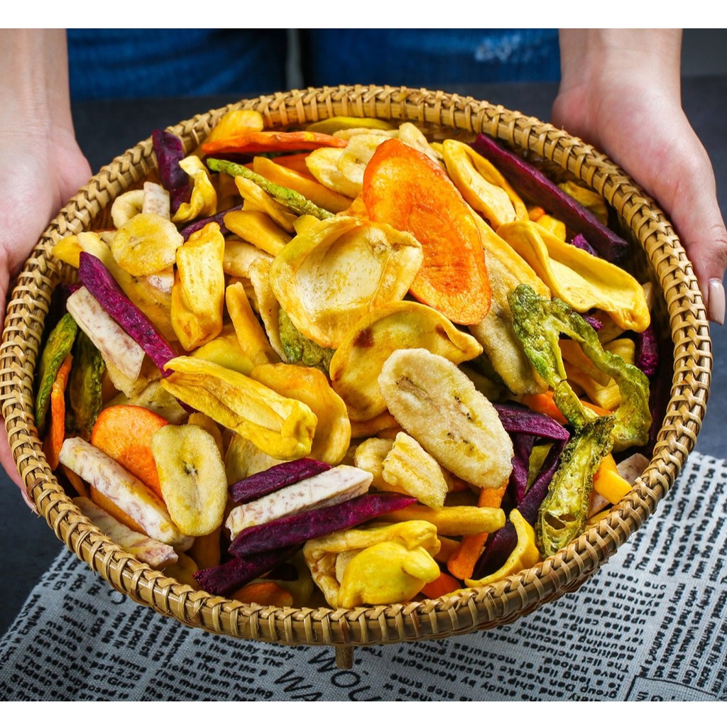 Rau củ sấy thập cẩm Đà Lạt hàng nguyên miếng 250g/ 500g /1kg - Lê Hải