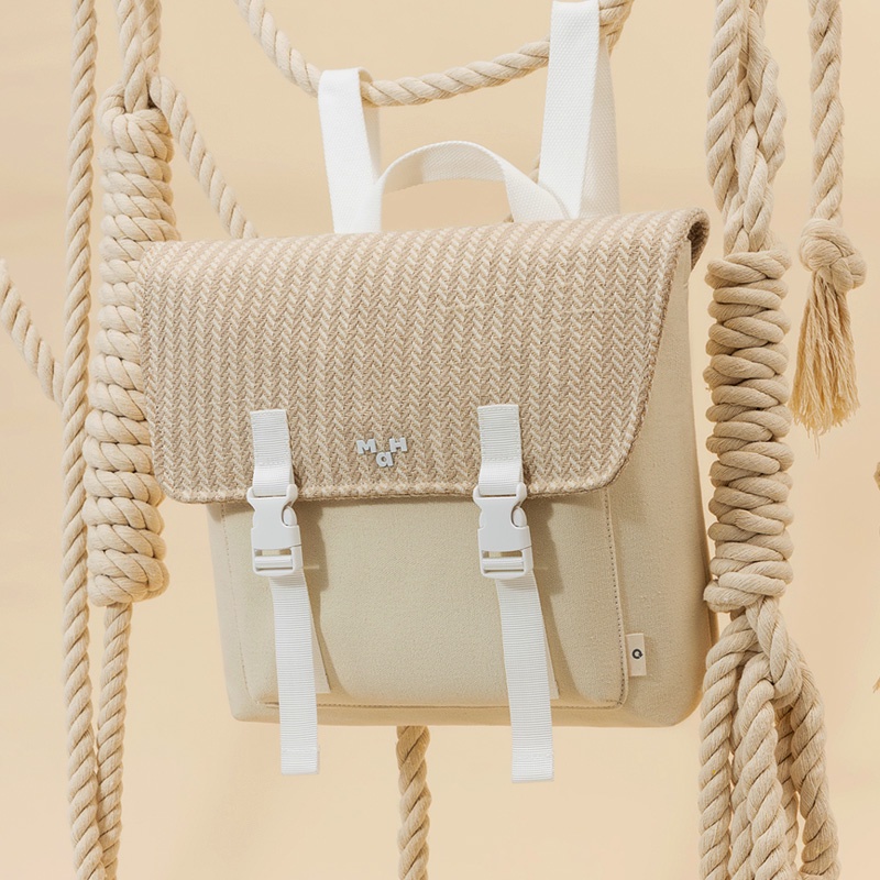 MAH OLI Ba lô máy tính xách tay Túi vải tái chế Cotton &amp; đay dễ thương Túi Cambridge