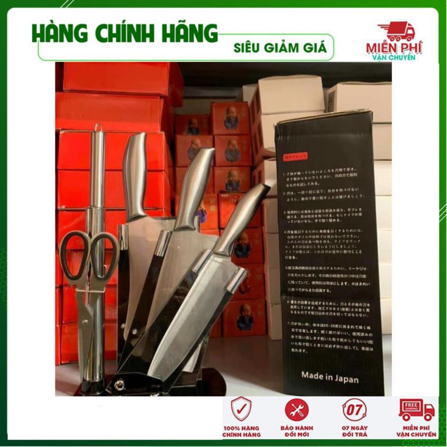 FREESHIP - HÀNG LOẠI 1 Bộ dao inox 6 món đúc nguyên khối | Bộ dao bếp kiểu Nhật - Đồ Gia Dụng Thông Minh