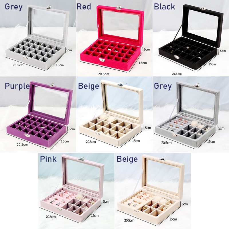 Hộp đựng trang sức NAFENAI chống bụi bằng vải flannel đơn giản tùy chọn màu sắc